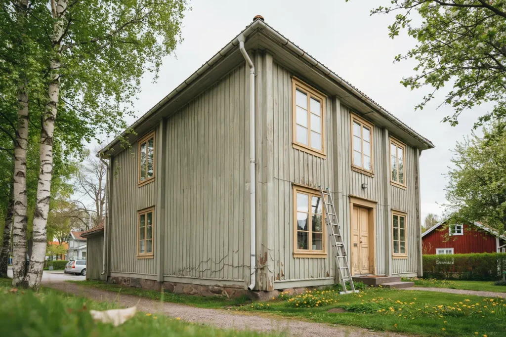 junikollen p fasaden uppt ck sprickor flagande f rg och fuktrisker innan sommarens renovering