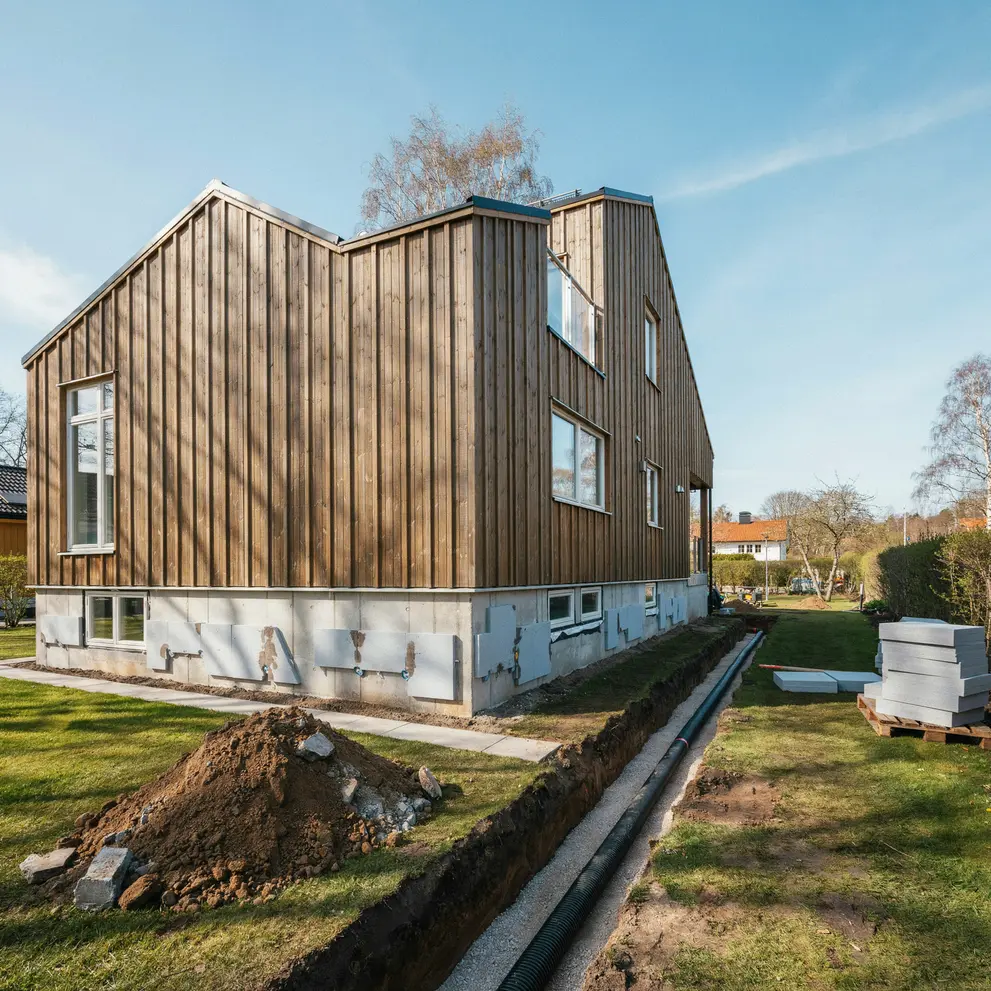 husdranering tillaggsisolering grund lerum goteborg